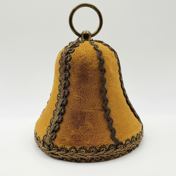 Vintage Reuge Musical Bell Brown Velvet Swiss Movement Plays Mozart Working GUC - Picture 1 of 11